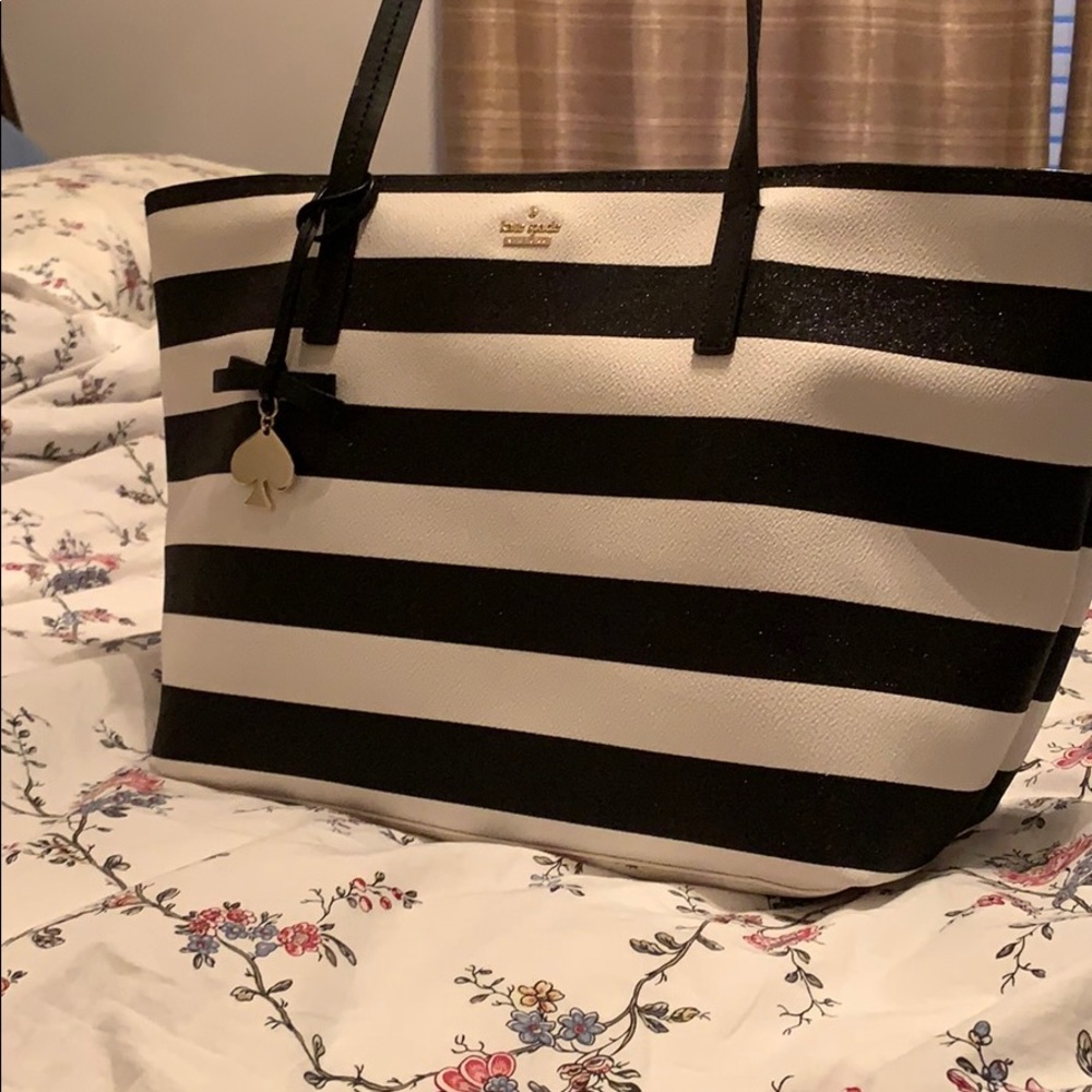 Striped Kate spade tote